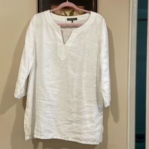Tommy Bahama Linen White Embroidered Tunic M